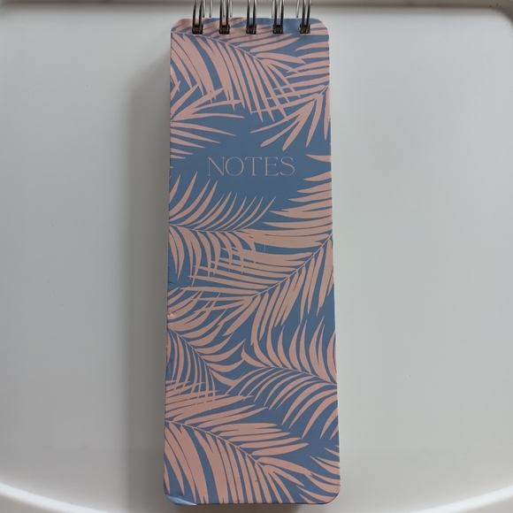 NEW OCS Designs Spiral Bound Notebook Narrow Reporters List Pad Palm Leaves Blue - Picture 3 of 7